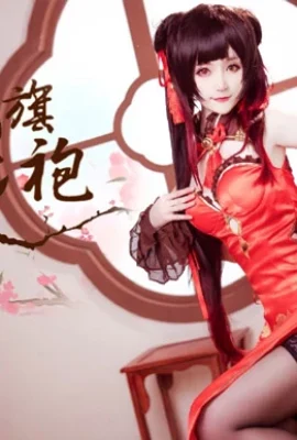 《約會大作戰》時崎狂三桃花旗袍Cosplay【CN：yui金魚】 (9 相片)