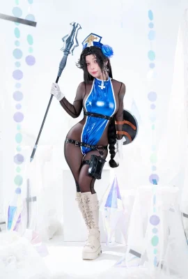 越南Coser美女Umeko J-Maiden (Ice Rose)主題性感藍色連體衣露連體黑絲秀翹臀誘惑寫真66P