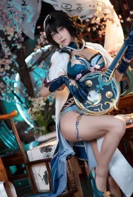 動漫博主水淼aqua星穹鐵道阮梅主題室內溫泉日系風性感情趣內衣秀惹火身材誘惑寫真72P